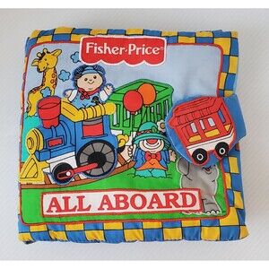 Vintage Fisher Price All Aboard Soft Play Cloth Book 1998 Kids book Baby Toy